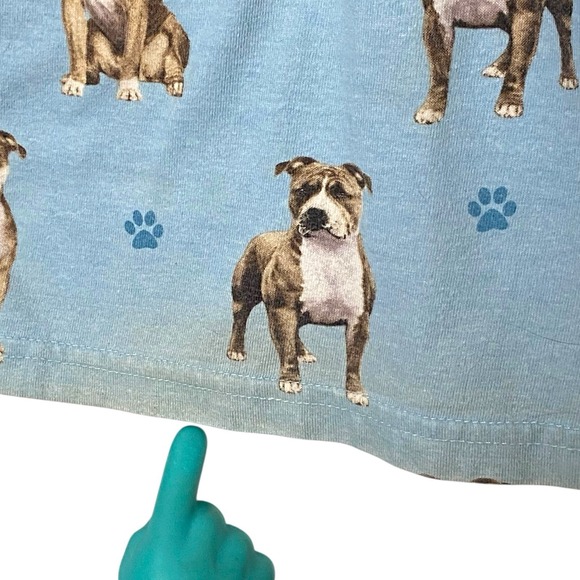 Comfies Pit‎ Bull Dog Print Pajama Pants Adult L Blue Loungewear Sleepwear Comfy - Picture 7 of 9